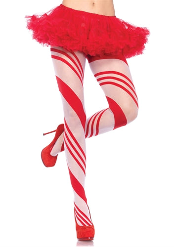 Leg Avenue Spandex Sheer Candy-Striped Pantyhose, One Size - LA-7944
