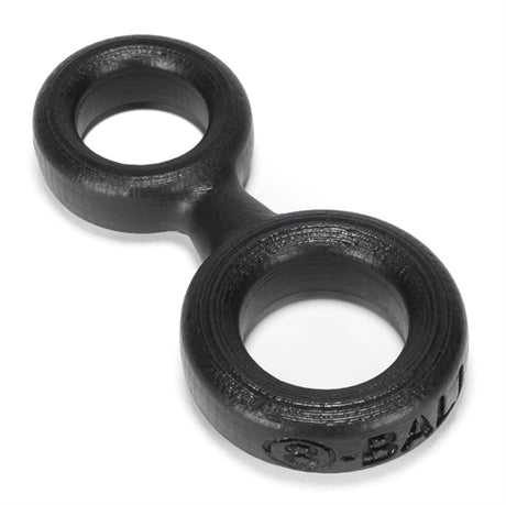 Oxballs 8-Ball Cockring with Attached Ball Ring — Black - OX-1076-BLK