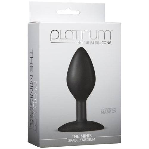 Platinum Premium Silicone - the Mini's - Spade Medium - Black by Doc Johnson
