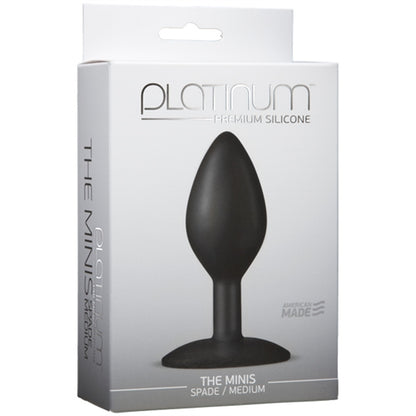 Platinum Premium Silicone - the Mini's - Spade Medium - Black by Doc Johnson