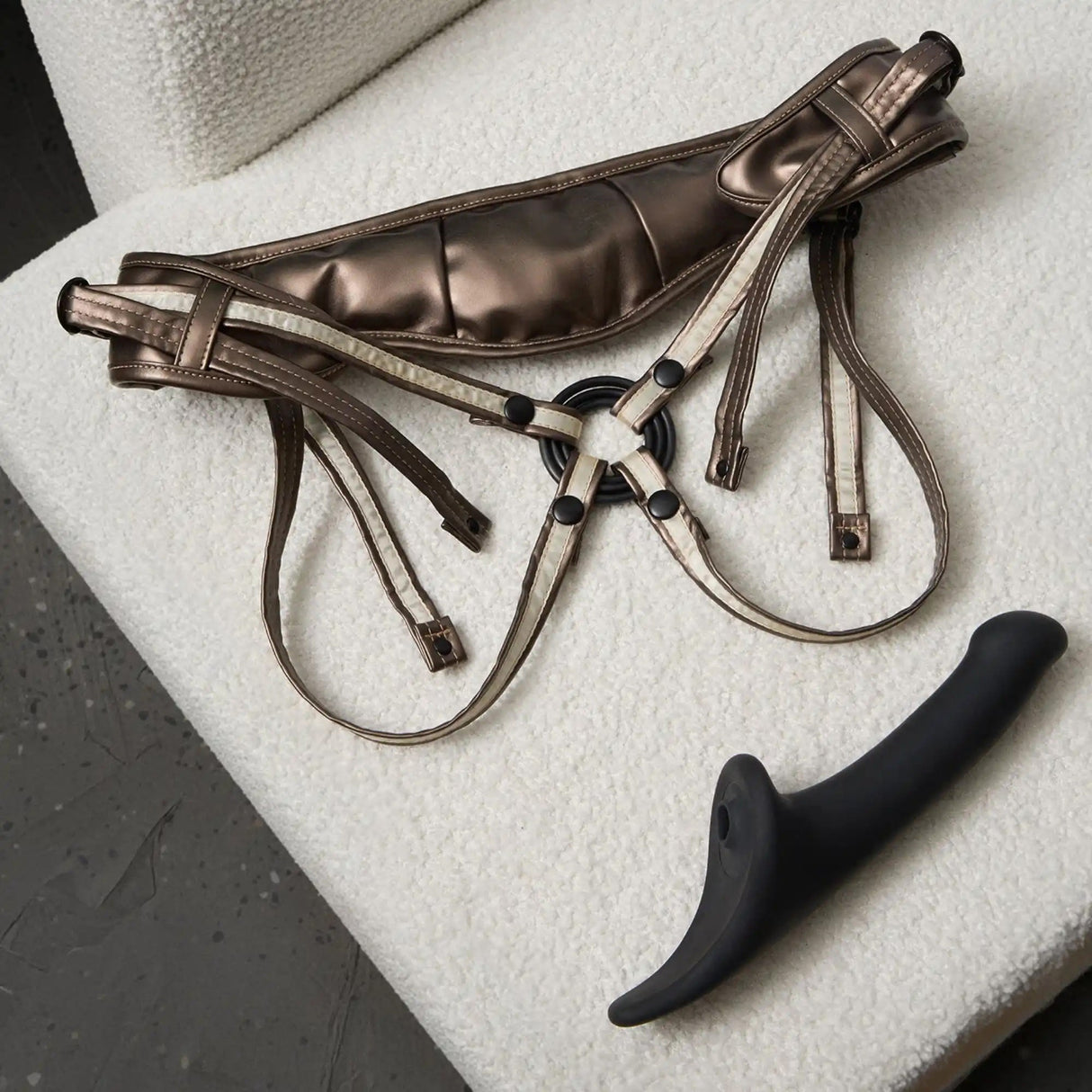 Strap-On-Me Desirous Leatherette Harness — Adjustable, Padded Back - SM7265