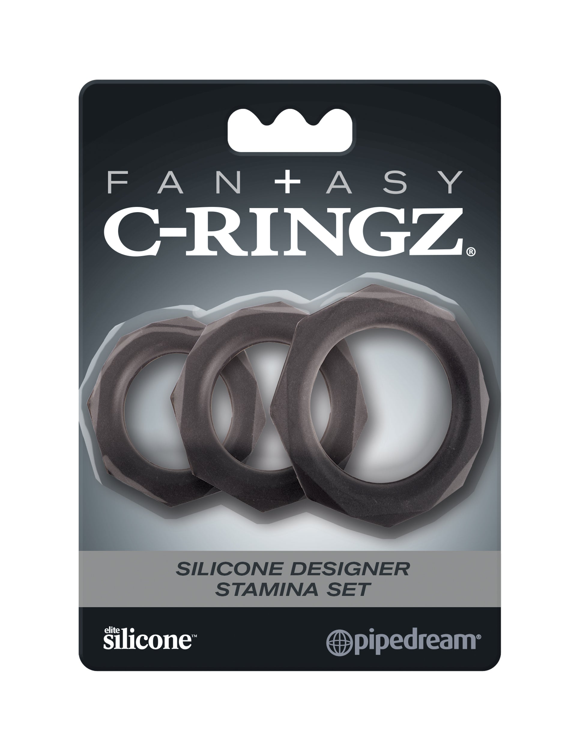 Fantasy C-Ringz Silicone Designer Stamina Set Black by Pipedream