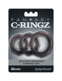 Pipedream Fantasy C-Ringz Silicone Stamina Set, 3 Rings (Black) - PD5967-23