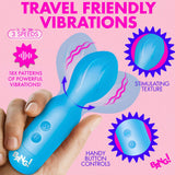 XR Brands Bang! Silicone Mini Wand, 18-Function — Blue, 4.6in - BNG-AH883-BL