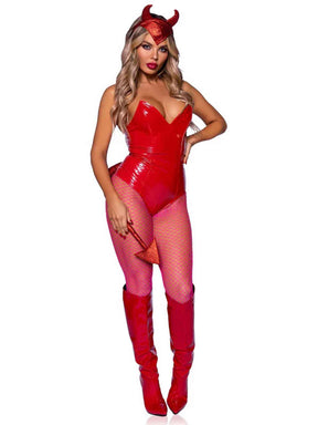 Leg Avenue Devil Horns Headband & Tail Set — Red, 2-Piece - LA-A2913