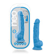Blush Neo 7.5 Inch Dual Density Dildo with Balls — Neon Blue - BL-89702