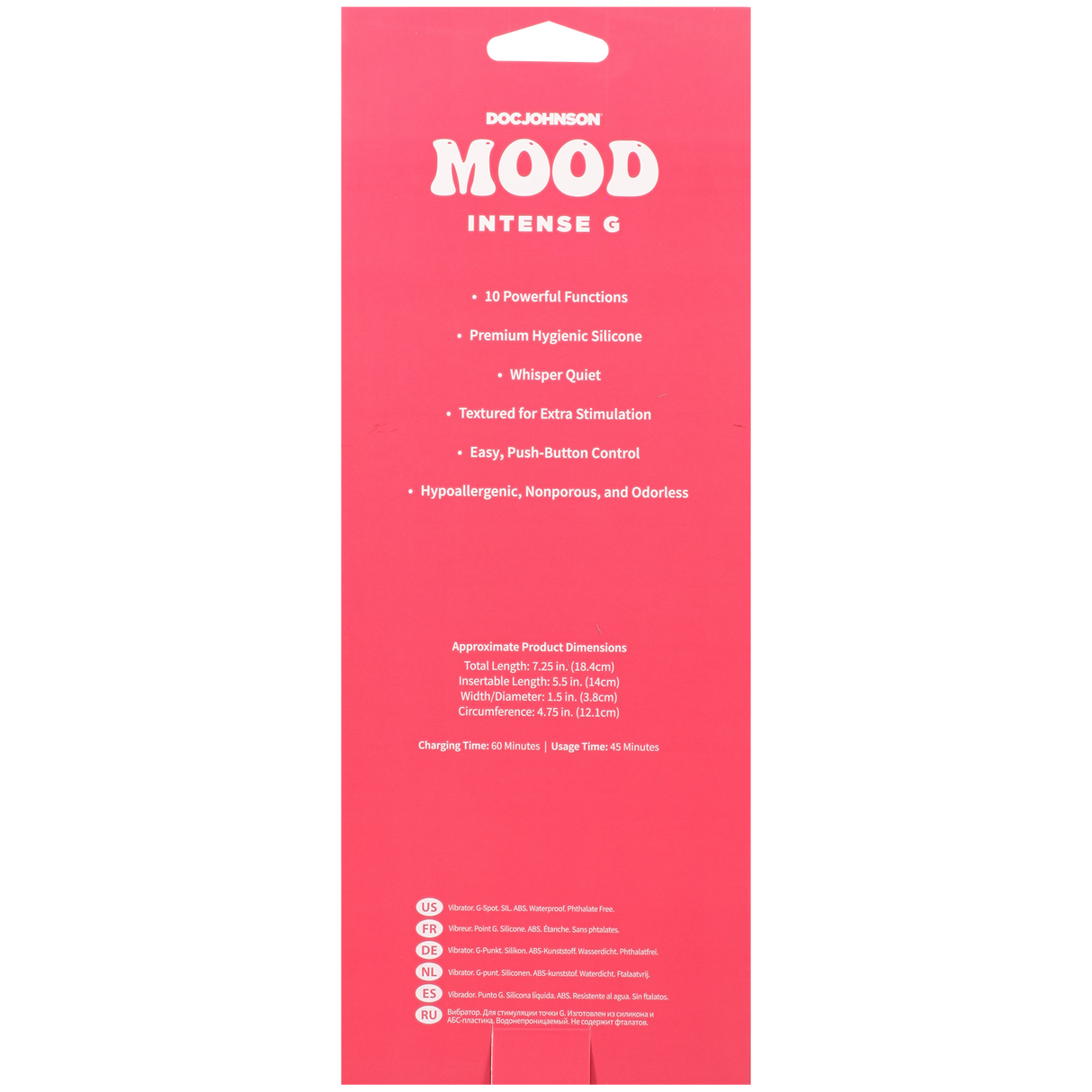 Doc Johnson Mood Intense G Rechargeable Silicone Vibrator — Purple - DJ1472-02-BX