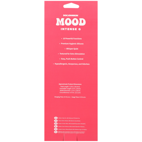 Doc Johnson Mood Intense G Rechargeable Silicone Vibrator — Purple - DJ1472-02-BX