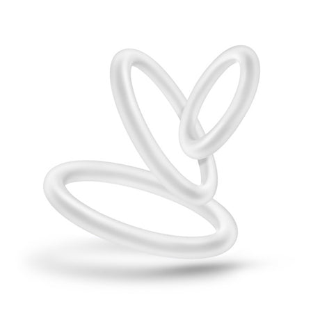 Blush Performance Pure Silicone Cock Ring Set, 3 Sizes, White Glow - BL-370819