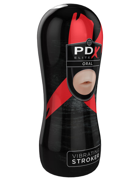 Pipedream PDX Elite Oral Vibrating Stroker — 6.5 in - PDRD523