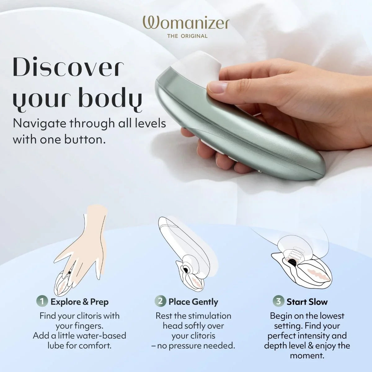 Womanizer Pro Clitoral Stimulator — Sage Green - WZ6858