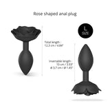 Love To Love Open Roses Anal Plug L — Black Onyx, Silicone - LV2428