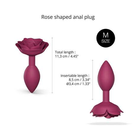 Love to Love Open Roses M Anal Plug — Plum Star, Silicone - LV2411