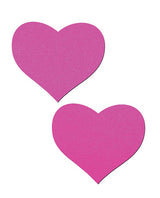 Pastease Basic Heart Pasties — Black Light Reactive Neon Pink, O/S