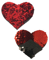 Pastease Color Changing Flip Sequins Hearts - Red/Black O/S by Pastease
