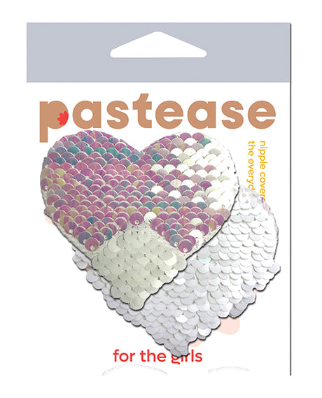 Pastease Color Changing Flip Sequins Heart - Pearl/White O/S by Pastease