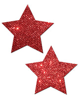 Pastease Glitter Star Pasties — Red, One Size