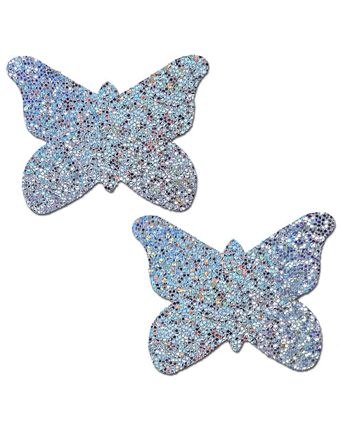 Pastease Silver Glitter Butterfly Pasties — One Size
