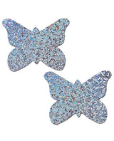 Pastease Silver Glitter Butterfly Pasties — One Size