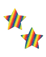 Pastease Glitter Star Pasties — Rainbow (One Size)