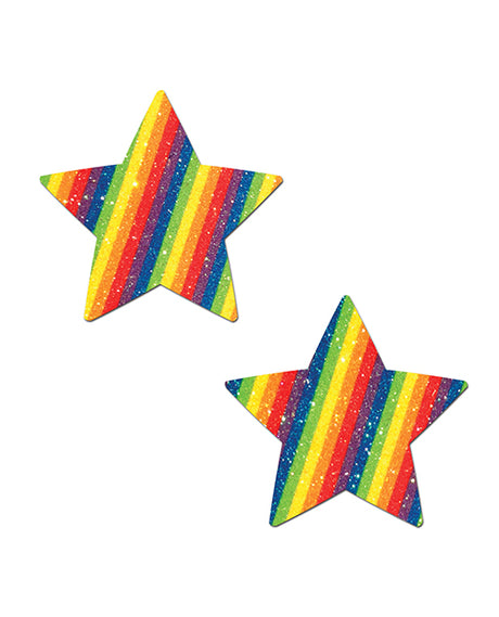 Pastease Glitter Star Pasties — Rainbow (One Size)