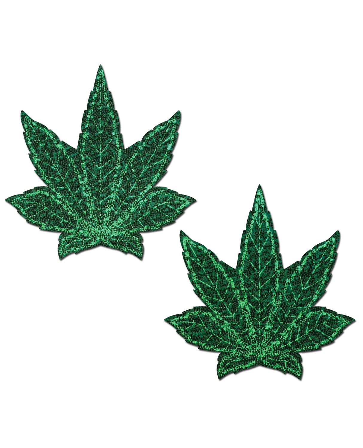 Pastease Glitter Marijuana Leafs - Green O/S by Pastease