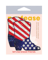 Pastease Premium Sparkling Stars & Strips USA Cowboy Boot - Red/White/Blue O/S by Pastease