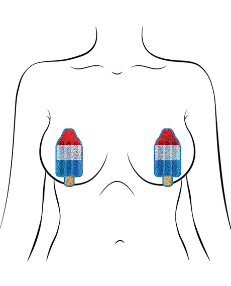 Pastease Premium American Pop Nipple Pasties — Red/White/Blue, One Size