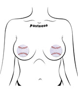 Pastease Baseball Sparkly Pasties — White, 2.5in One Size