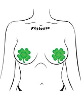 Pastease Four Leaf Clover Glitter Velvet Pumping Shamrock - Green O/S by Pastease