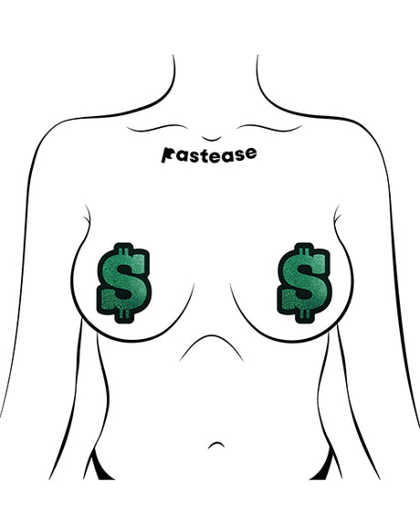 Pastease Premium Glitter Dollar Sign - Green O/S by Pastease