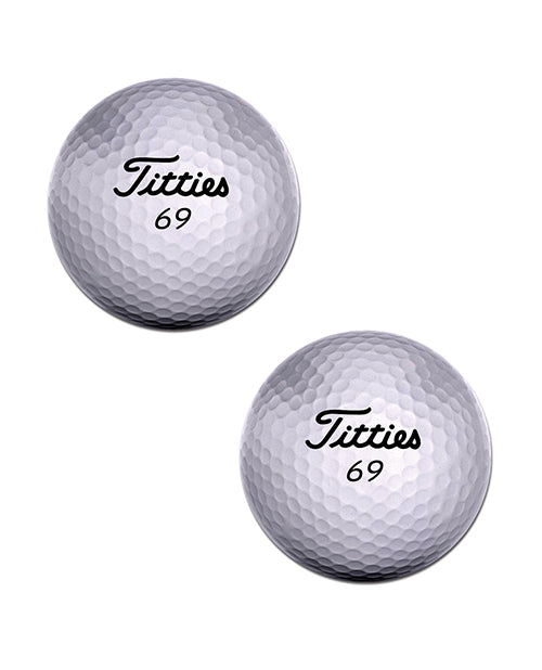 Pastease Titties Golf Ball - Black/White O/S by Pastease