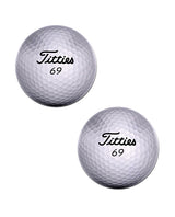 Pastease Titties Golf Ball - Black/White O/S by Pastease