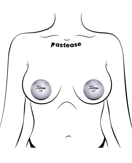 Pastease Titties Golf Ball - Black/White O/S by Pastease