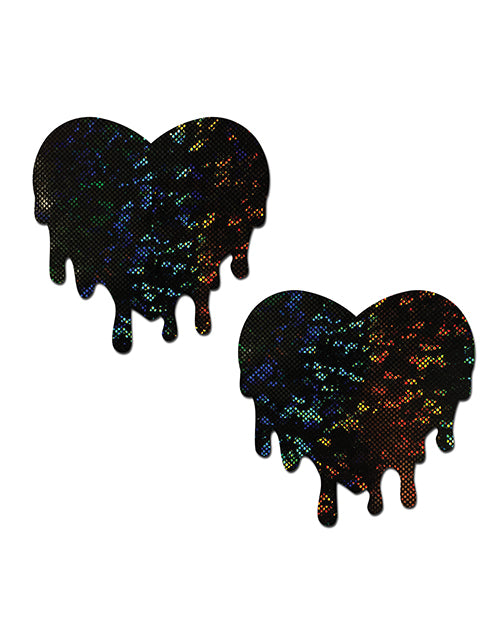 Pastease Melty Heart Nipple Pasties — Black, One Size