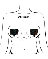Pastease Melty Heart Nipple Pasties — Black, One Size