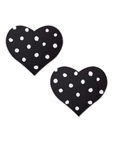 Pastease Heart w/Polka Dot - White/Black O/S by Pastease