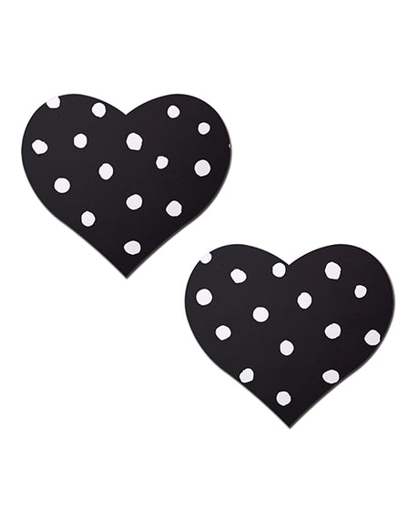 Pastease Heart w/Polka Dot - White/Black O/S by Pastease