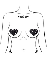 Pastease Heart w/Polka Dot - White/Black O/S by Pastease