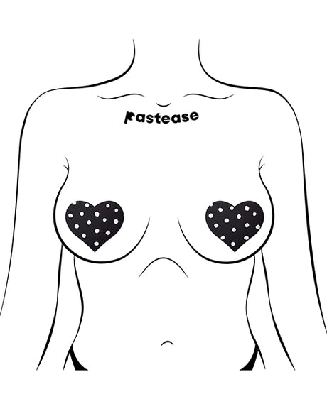 Pastease Heart w/Polka Dot - White/Black O/S by Pastease