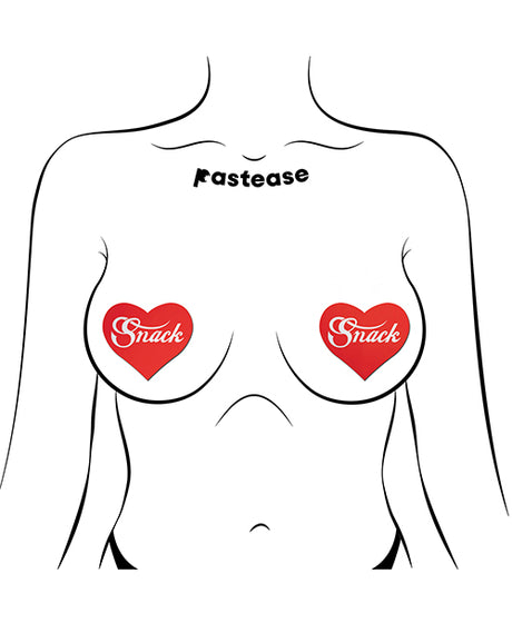 Pastease Premium Heart Pasties — Red, One Size (3 x 2.5 in)
