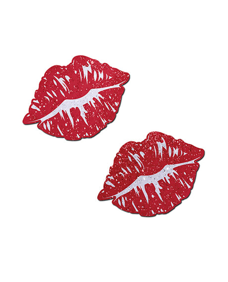 Pastease Premium Sparkle Kissing Lips - Red O/S by Pastease