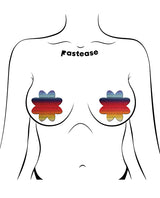 Pastease Retro Petal Breast Pasties — Multi-Color, 3 x 3
