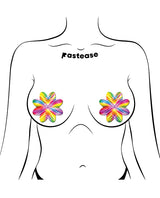 Pastease Electric Fractal Laser Petal - Rainbow O/S by Pastease