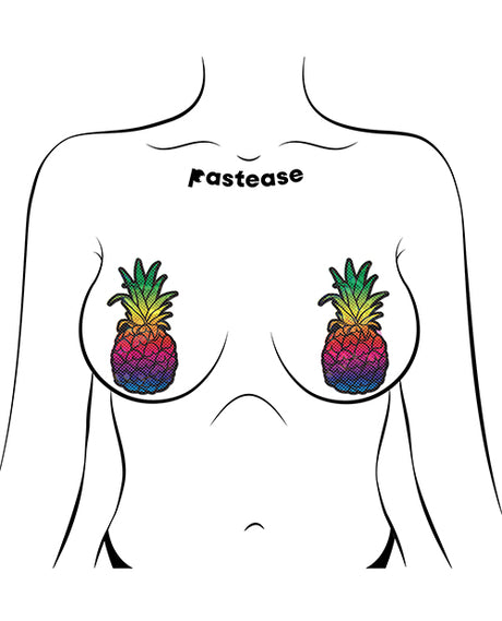 Pastease Rainbow Pineapple Pasties — Sparkling Disco O/S