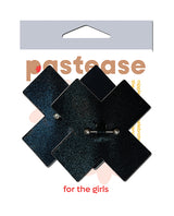 Pastease Pierced Liquid Black Cross w/Barbell Piercing - Black O/S by Pastease