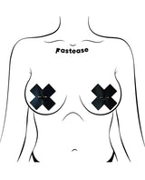 Pastease Pierced Liquid Black Cross w/Barbell Piercing - Black O/S by Pastease