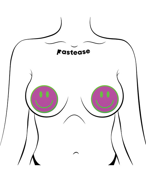 Pastease Neon Green Glow-in-the-Dark Smiley Face - Pink O/S by Pastease