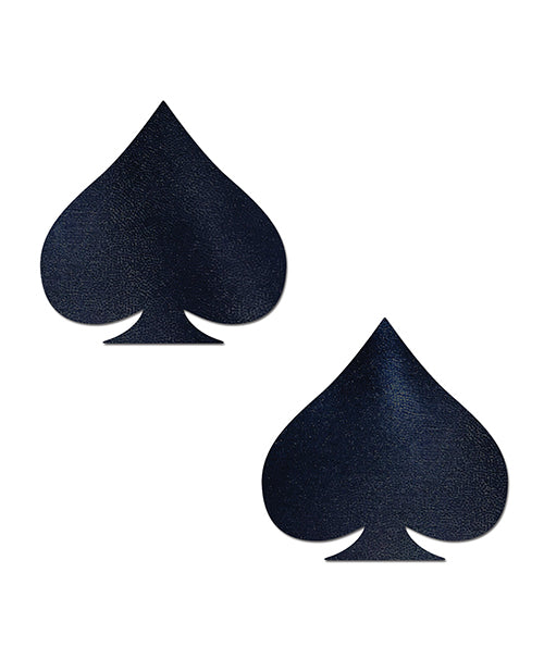 Pastease Liquid Spade Nipple Pasties — Black, One Size