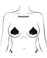 Pastease Liquid Spade Nipple Pasties — Black, One Size
